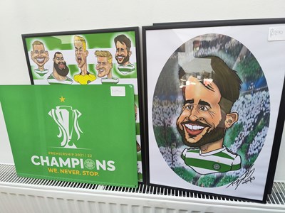 Lot 142 - Celtic cartoon pictures and plaque