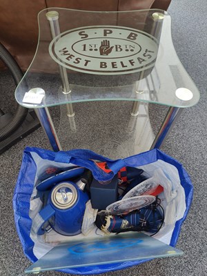 Lot 273 - Qty of rangers items including side table