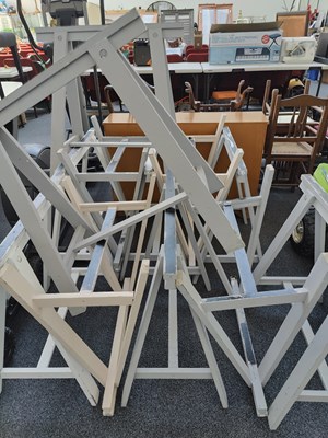 Lot 236 - Qty of display wooden frames. Suitable as table bases or for hanging items over