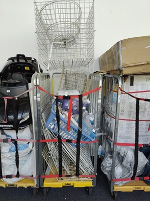 Lot 214 - Cage and more of shop fittings and wire baskets