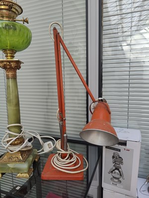 Lot 165 - Red adjustable angle retro lamp