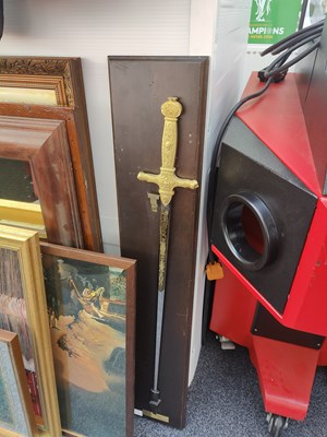 Lot 136 - Decorative sword with wall plaque