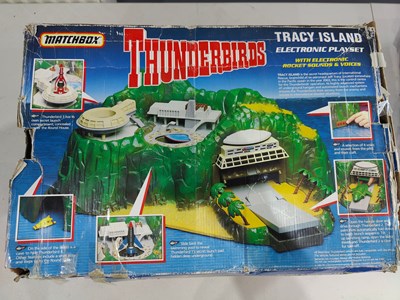 Lot 78 - Matchbox Thunderbirds Tracy island electronic play set in box retro