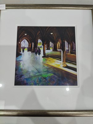 Lot 125 - Framed picture titled "graduation day, Glasgow university" by James Somerville Lindsay