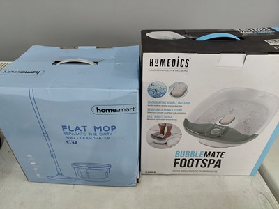 Lot 32 - Homesmart Flat Mop & Bucket & Homedics BubbleMate Footspa