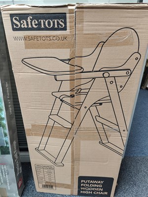 Lot 118 - Safetots folding wooden put away high chair in natural finish